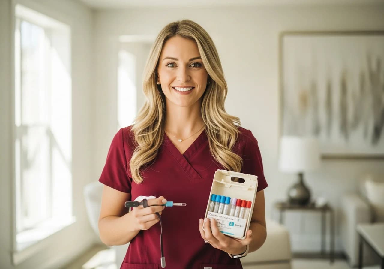 Speedy Sticks phlebotomist providing at-home blood draw service