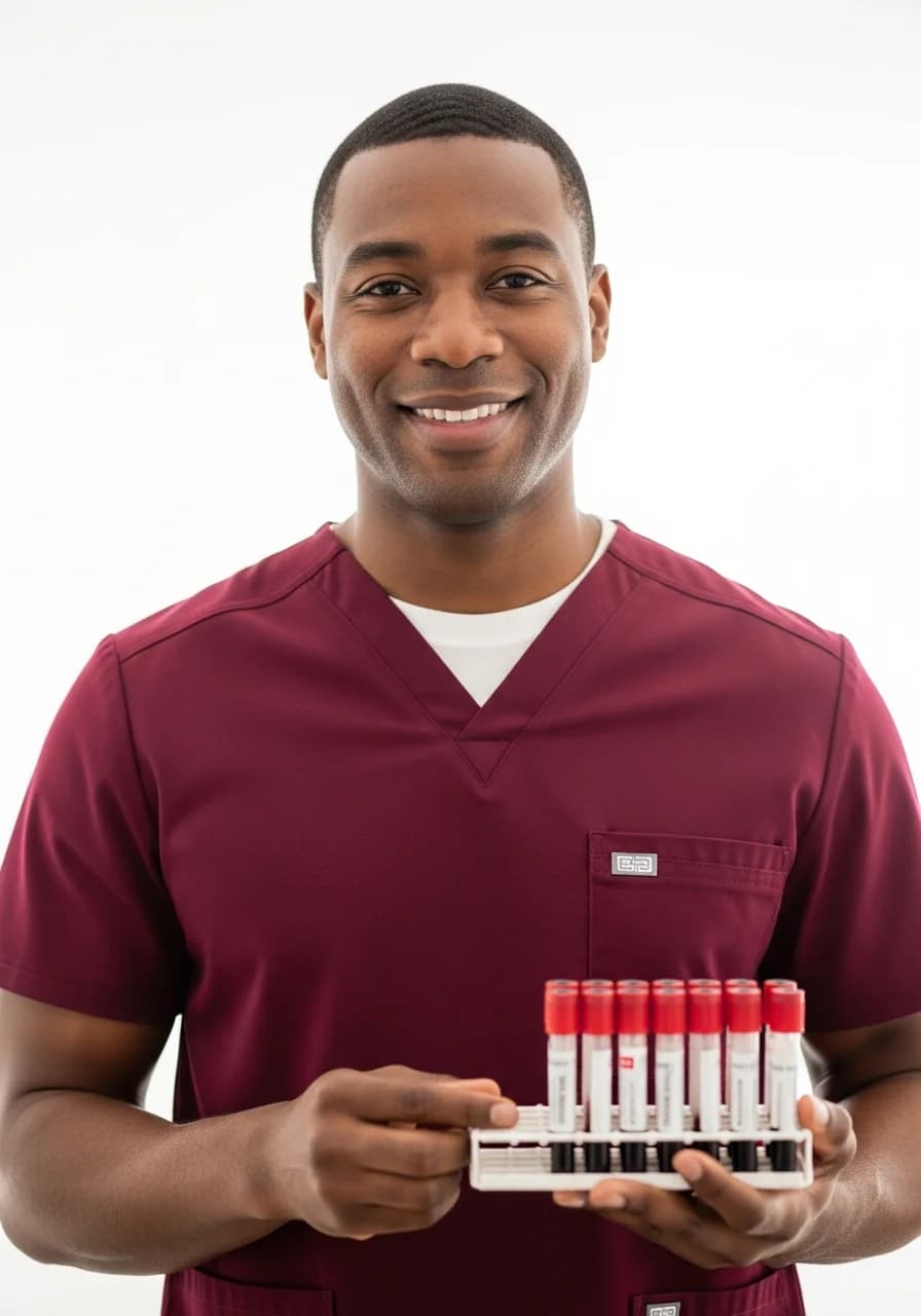 Speedy Sticks mobile phlebotomist on a home visit