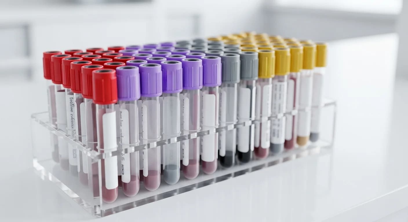 Blood specimen tubes ready for lab routing — Speedy Sticks cold-chain specimen delivery